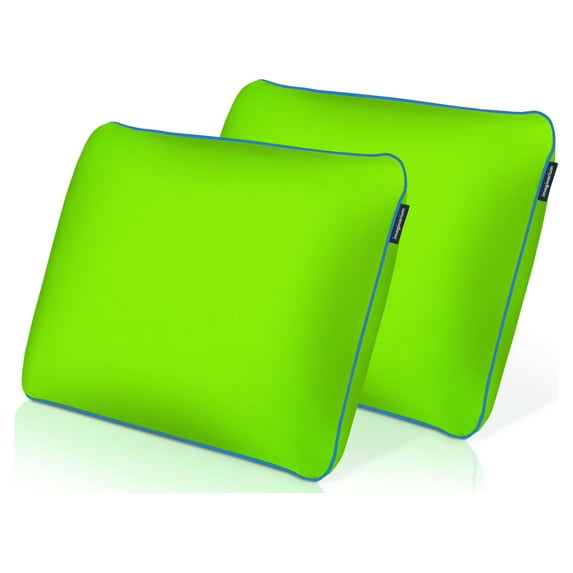 Memory Foam Fun Pillow with Cool-to-the-Touch Cover, Standard/Queen, Lucky Green, 2 Pack