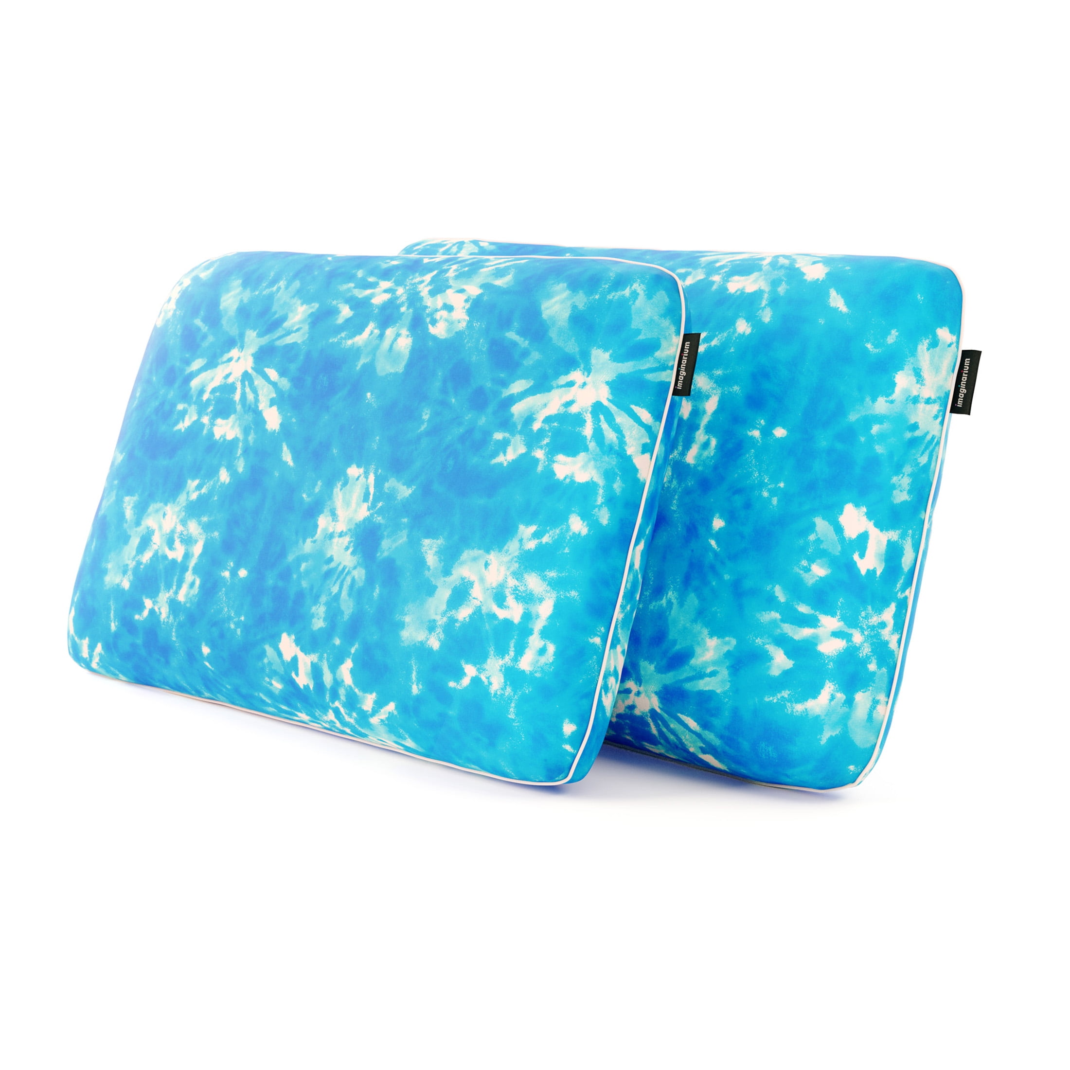 Memory Foam Fun Pillow with Cool-to-the-Touch Cover, Standard/Queen, Ocean Ice, 2 Pack