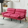 thumbnail image 1 of Memory Foam Futon,Convertible Futon Sofa Bed with Adjustable Armrests,Upholstered Futon Couch Sleeper Sofa for Compact Small Space,Rose Red, 1 of 7