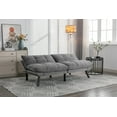 thumbnail image 1 of Memory Foam Futon Couch Bed, Modern Convertible Sleeper Sofa Bed with Adjustable Armrest and Backrest, Comfy Velvet Upholstered Loveseat Sofa for Apartment, Living Room, Bedroom, Light Grey, 1 of 9