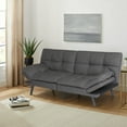 thumbnail image 1 of Memory Foam Futon, Gray Faux Suede, 1 of 6