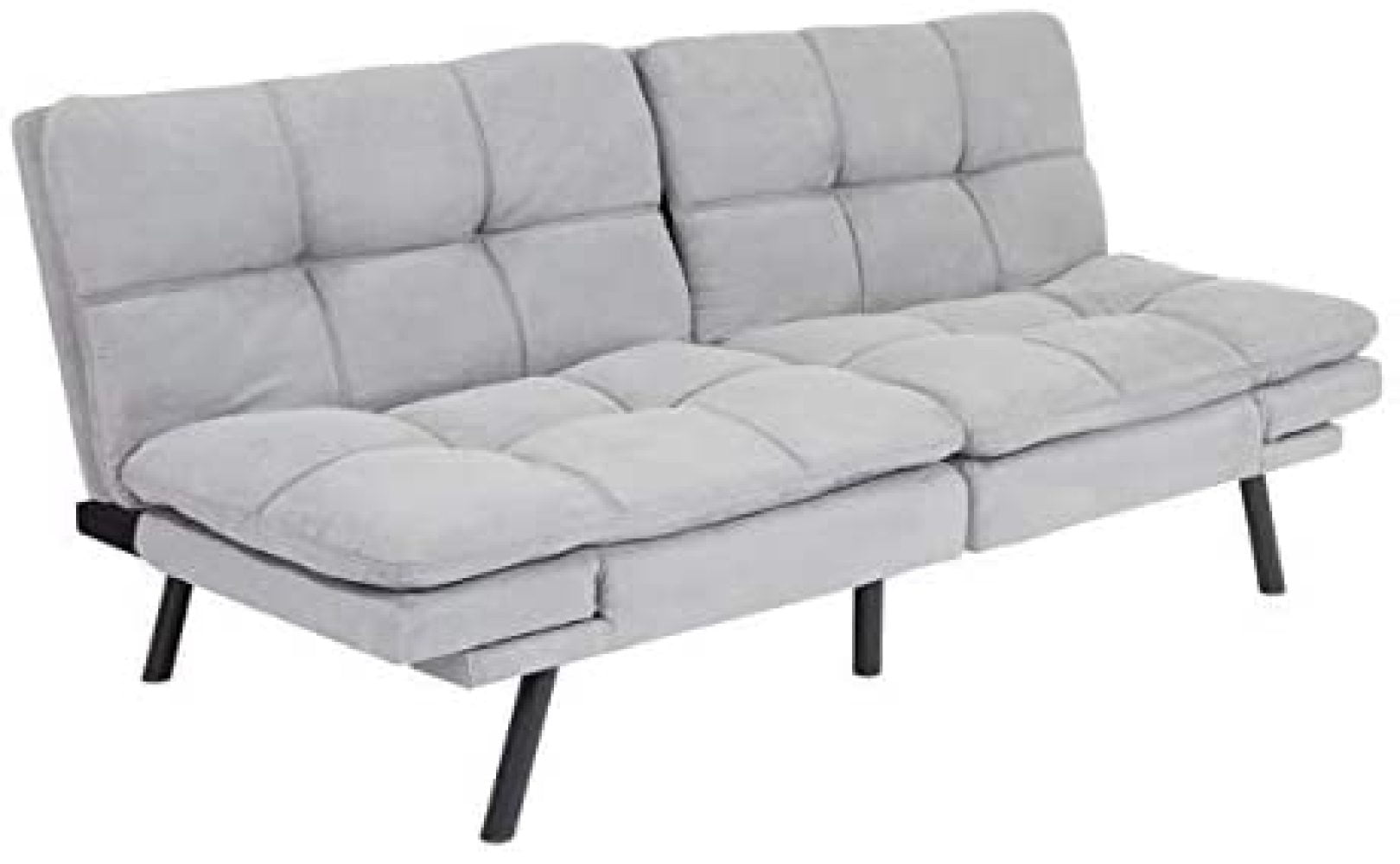 Memory Foam Futon Sofa Bed Couch Sleeper Convertible Foldable Gray
