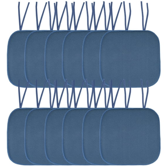 Memory Foam Honeycomb Non-Slip Back Chair Cushion Pad with Ties 2, 4, 6 or 12 Pack