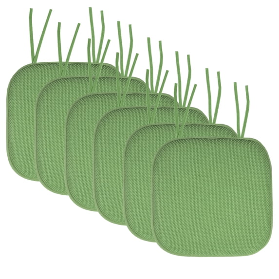 Memory Foam Honeycomb Non-Slip Back Chair Cushion Pad with Ties 2, 4, 6 or 12 Pack