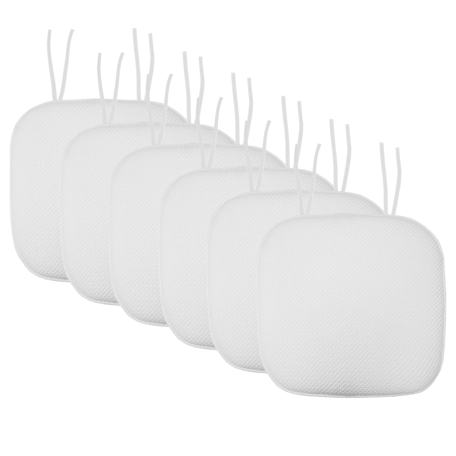 Memory Foam Honeycomb Non-Slip Back Chair Cushion Pad with Ties 2, 4, 6 or 12 Pack