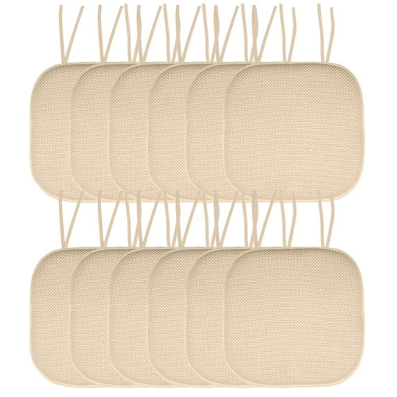 Memory Foam Honeycomb Non-Slip Back Chair Cushion Pad with Ties 2, 4, 6 or 12 Pack