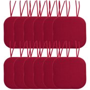 Memory Foam Honeycomb Non-Slip Chair Cushion Pad with Ties 12 Pack - Red