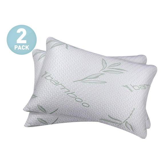 Memory Foam Hypoallergenic Comfort Cooling Bamboo Pillow - Set of 2 - King