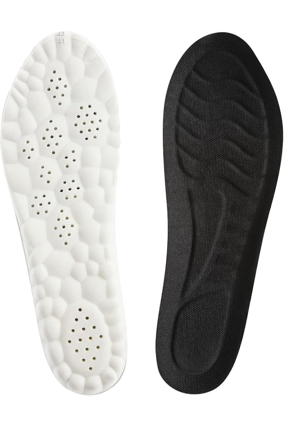Memory Foam Insoles For Men And Women, Comfort Insoles With Arch Replacement Massage Insole For Trainers, Sneakers, Soprts Shoes, Work Boots, Black(M: UK 7/7.5 W: UK 6.5/7)