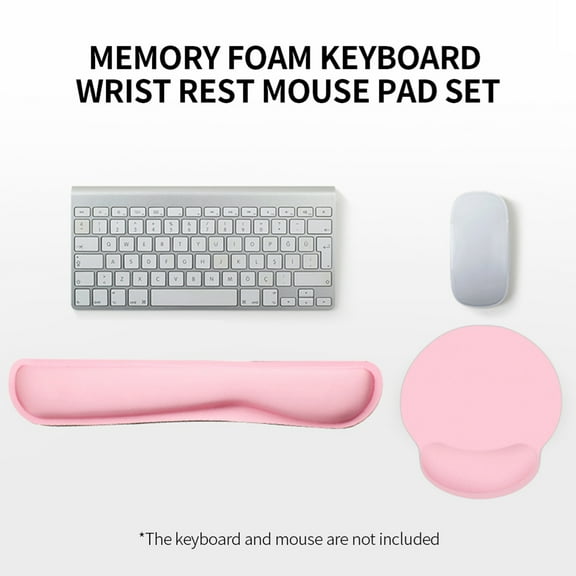Memory Foam Keyboard Mouse Wrist Pad Set Office Gaming Keyboard Mouse Wrist Pads With  Fabric Anti-slip Base Pink