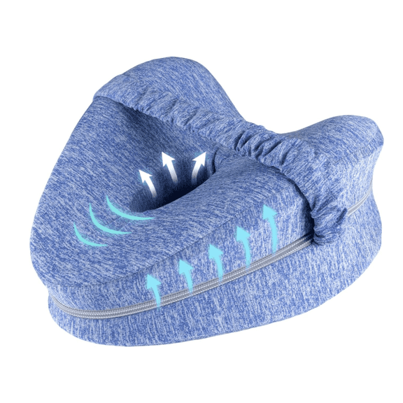 Memory Foam Knee Pillow for Side Sleepers Hip Pain with Strap - Between Leg Pillow for Side Sleeping - Sciatica Pain Relief Support for Back, Knees, Joints