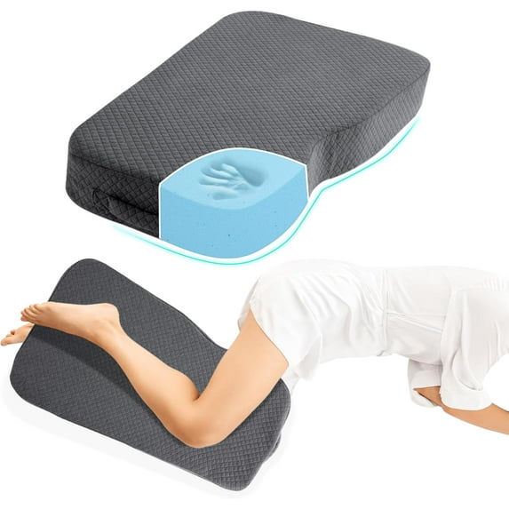 Memory Foam Knee Pillow for Side Sleepers, Leg Knee, Separates The Knees Body Alignment-Between Lower Back Pain Relief and Pregnancy Support -(18"x30"x4", Grey)