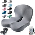 thumbnail image 1 of Memory Foam L-Shaped Integrated Seat Cushions for Car Truck Driver Ergonomic L Shape Lumbar Cushion Sciatica Back Pain Relief Office Chair Butt and Back Support Pillow Long Driving Booster Seat (F1), 1 of 8