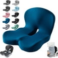 thumbnail image 1 of Memory Foam L-Shaped Integrated Seat Cushions for Car Truck Driver Ergonomic L Shape Lumbar Cushion Sciatica Back Pain Relief Office Chair Butt and Back Support Pillow Long Driving Booster Seat (H1), 1 of 8