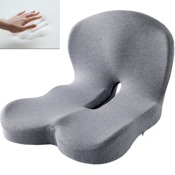Memory Foam L-Shaped Integrated Seat Cushions, Ease Pelvic, and Tailbone Discomfort During Driving, Lumbar Support