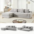 thumbnail image 1 of Modern Corduroy L-shaped Compression Sofa for Living Room - 85×80×75cm, No Assembly, 1 of 17
