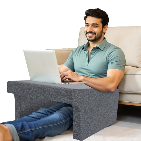 Memory Foam Lap Desk Pillow, Work Desk Accessories For Reading, Black | Gaming, Studying Comfortable Armrest | Easy To Store Work From Home Pillow, Perfect For Using On Bed, Sofa & Floor