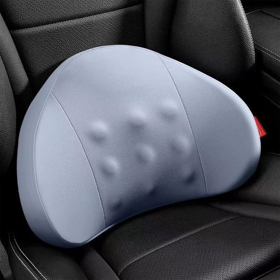 Memory Foam Lumbar Support Pillow for Car and Office Chair, Ergonomic Back Cushion with Massage Points, Driving Seat Cushion for Lower Back Pain Relief, Adjustable Car Seat Backrest Support Pillow