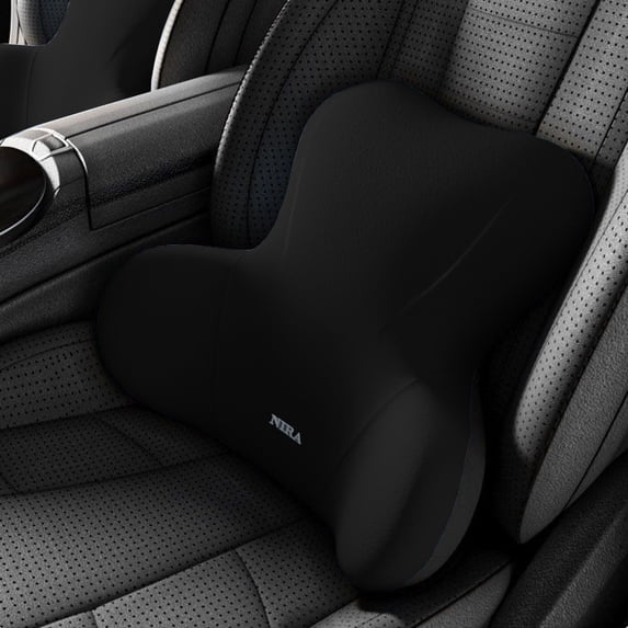 Memory Foam Lumbar Support Pillow with Massage Points and Breathable Cover,Ergonomic Car Seat Cushion for Long Driving and Office Chair,Relieve Back Pain Comfort(Black)