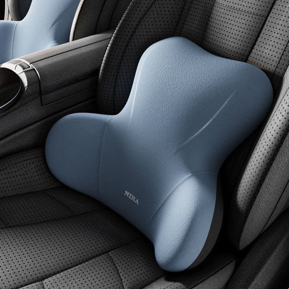 Memory Foam Lumbar Support Pillow with Massage Points and Breathable Cover,Ergonomic Car Seat Cushion for Long Driving and Office Chair,Relieve Back Pain Comfort(Blue)