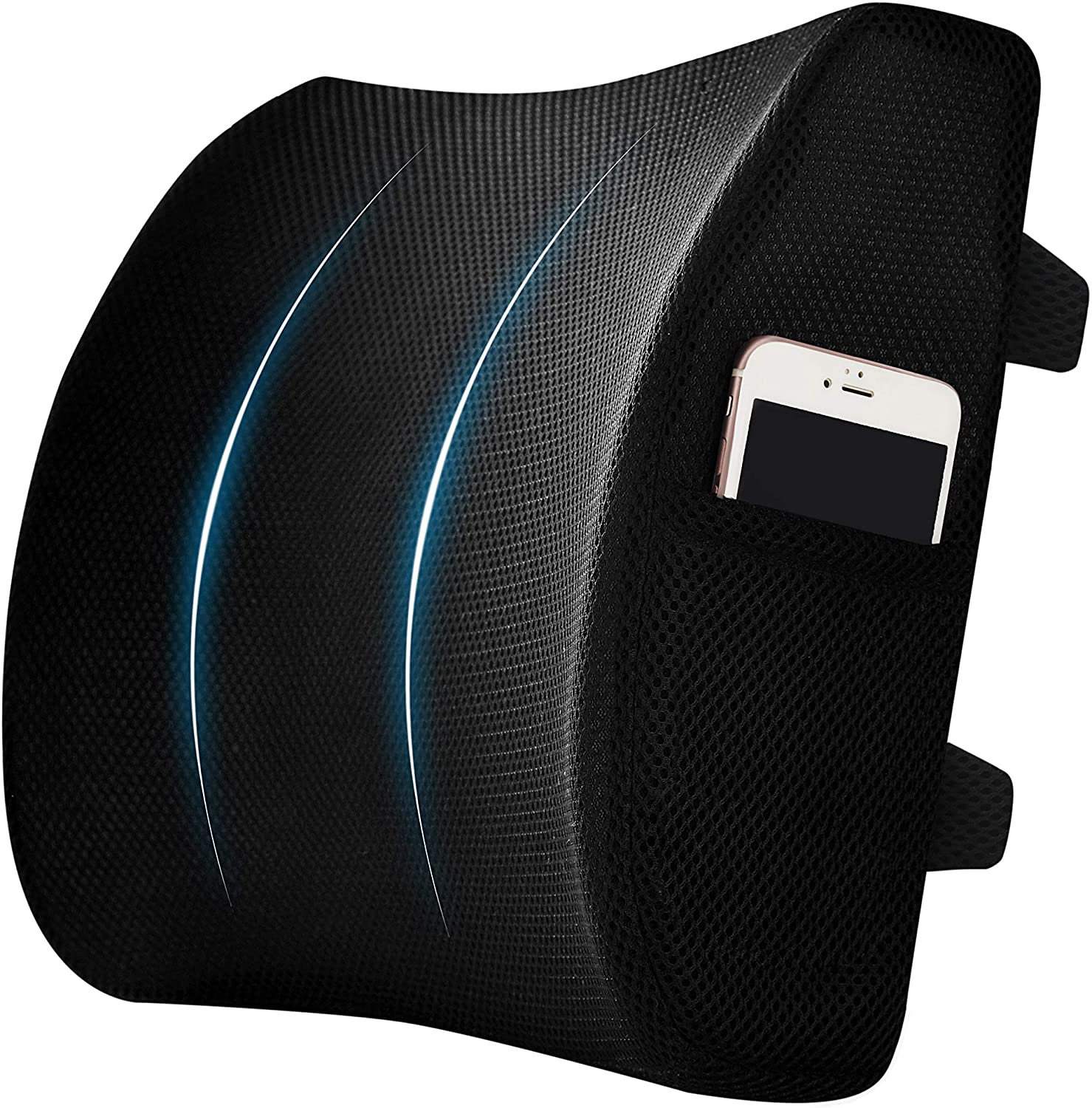 Memory Foam Lumbar Support Pillow for Office Chair & Car Back Cushion