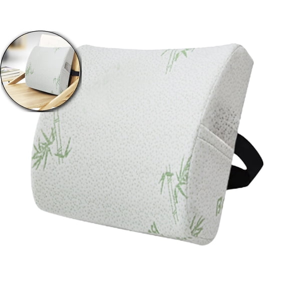 Memory Foam Lumbar Support Pillow – Thickened Ergonomic Backrest Cushion with Breathable Mesh & Adjustable Strap for Office Chair, Car Seat & Home Use