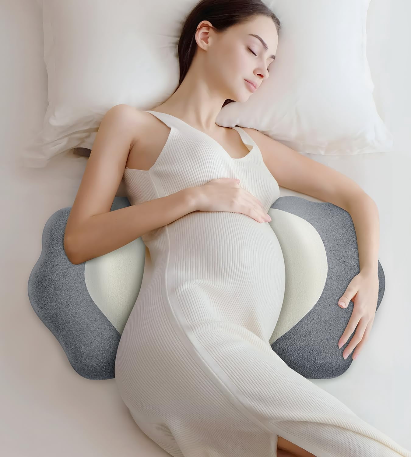 Memory Foam Maternity Pillow for Sleeping, Pregnancy Pillows Support for Back Belly HIPS, Adjustable Travel Wedge Pillow for Pregnant Women, Side Spleeping Pregnant Pillows with Pillowcase