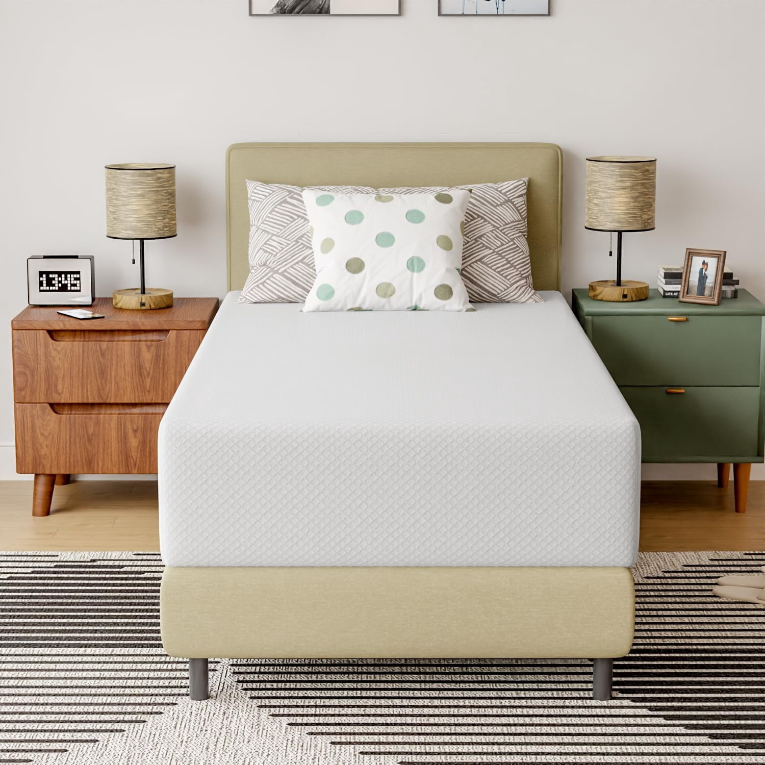 Memory Foam Mattress Medium-Firm for Pressure Relief &amp; Cooler Sleep Gel ...