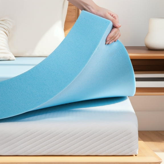 Memory Foam Mattress Topper -2 Inch Thick Gel Infused Cooling Mattress Topper, Pressure Relief, CertiPUR-US CertifiedQueen)