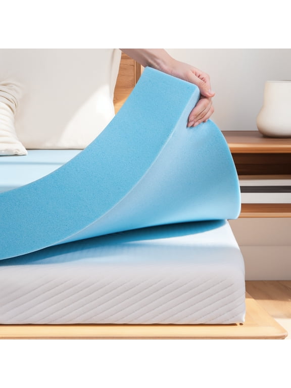 Memory Foam Mattress Topper -2 Inch Thick Gel Infused Cooling Mattress Topper, Pressure Relief, CertiPUR-US CertifiedTwin)