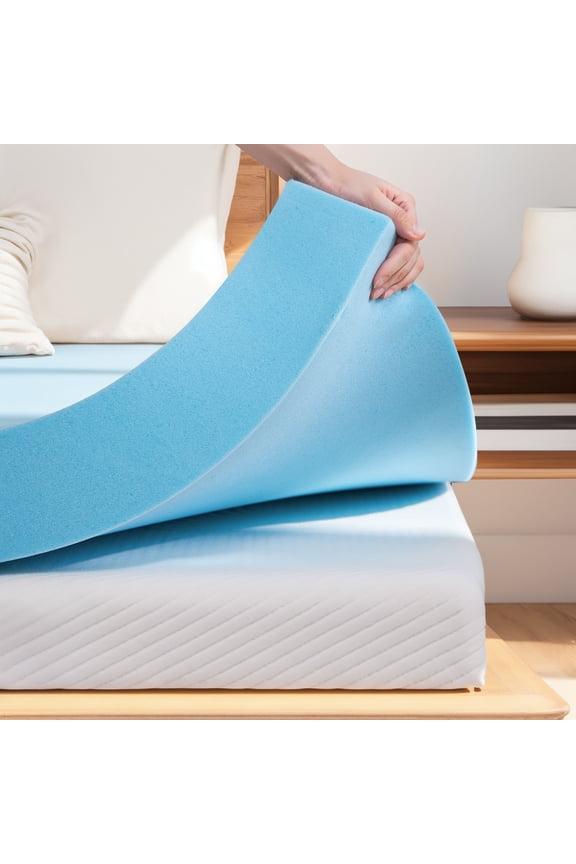 Memory Foam Mattress Topper -2 Inch Thick Gel Infused Cooling Mattress Topper, Pressure Relief, CertiPUR-US CertifiedTwin)