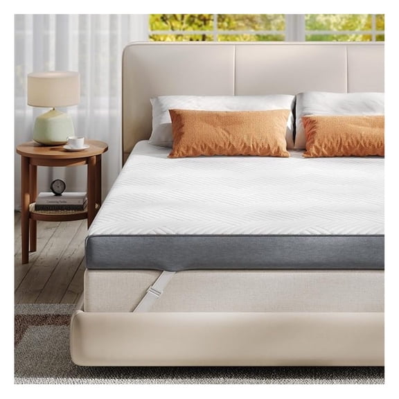 Memory Foam Mattress Topper,3 Inch Full Mattress Topper Pressure Relief with Cooling Gel and Removable & Washable Embossed Cover, & Oeko-TEX Certified, White, Full