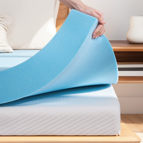 Memory Foam Mattress Topper -4 Inch Thick Gel Infused Cooling Mattress Topper, Pressure Relief, CertiPUR-US Certified(Twin xl)