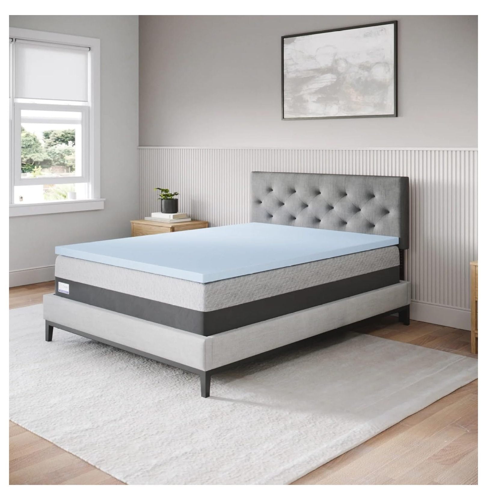 Memory Foam Mattress Topper, Cool Gel Infused, , 2 inch Medium Soft