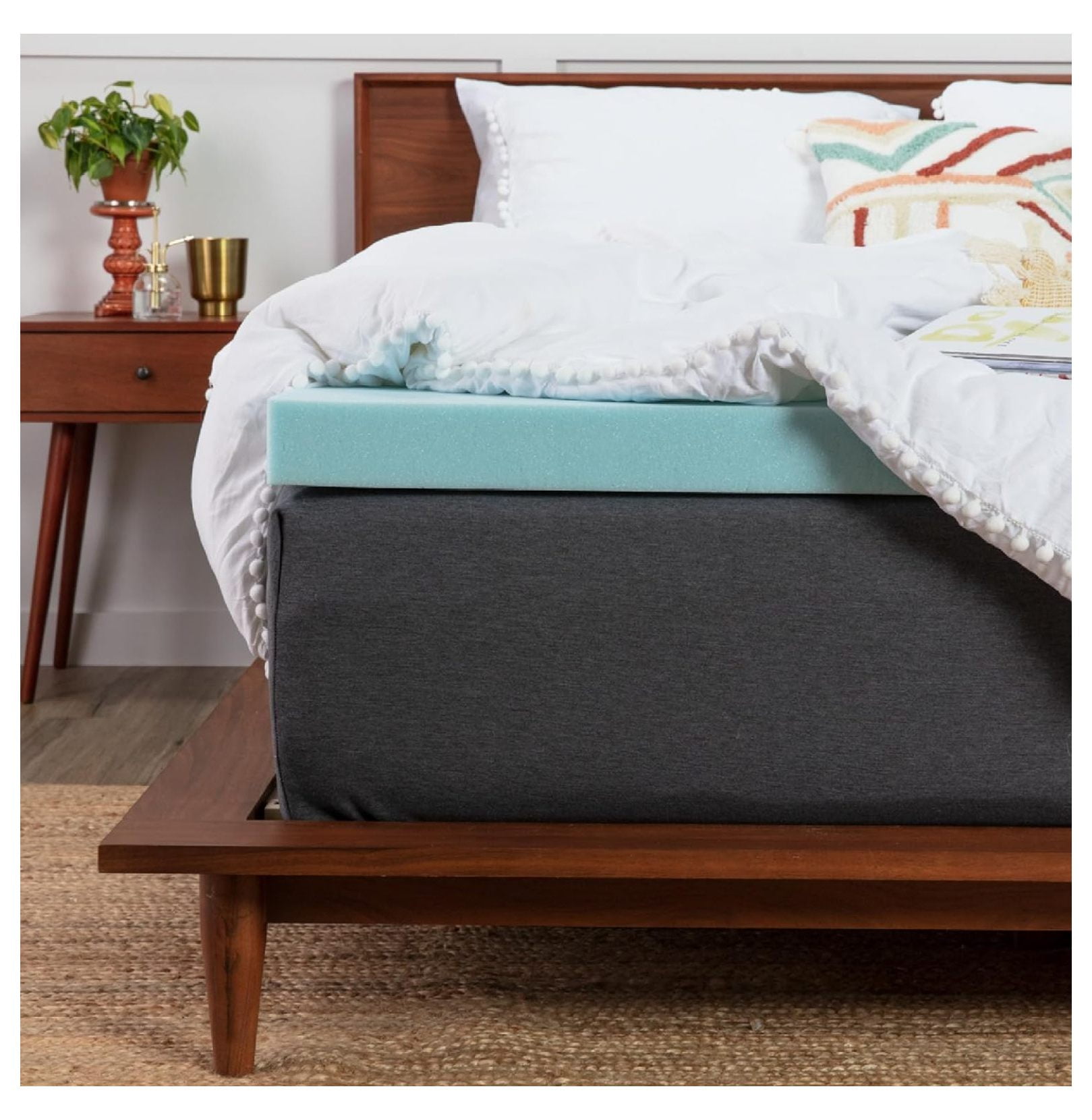 Memory Foam Mattress Topper Full 2 Inch Reflex Gel Mattress Pad