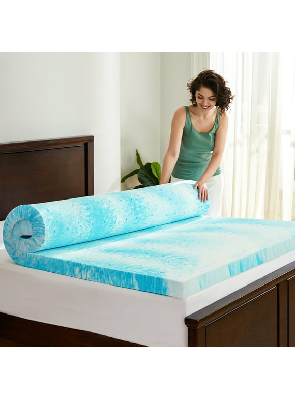 Memory Foam Mattress Topper, Full Size Bed Topper, 3 Inch Cool Gel Comfort Body Support & Pressure Relief