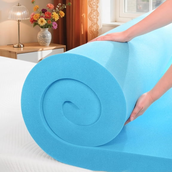 Memory Foam Mattress Topper, Gel Infused Foam Topper, Breathable Bed Topper, Pressure Relieving, CertiPUR-US Certified, 4 Inch, Queen Size