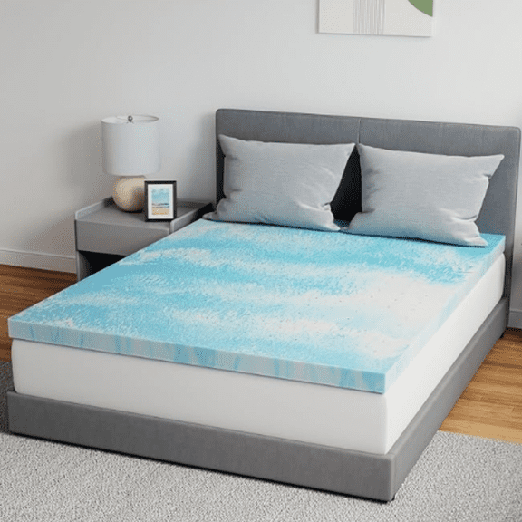Memory Foam Mattress Topper King - 2 Inch Cooling Gel Infused Memory Foam | Slow-Rebound Pressure Relief | Comfort for Sleeper Sofa, RV, Camper, Dorm Room