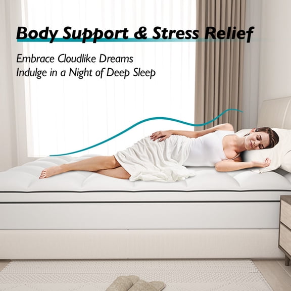 Memory Foam Mattress Topper Queen 4 Inch Dual Layer (Gel Memory Foam + Pillow Top) with 8-21 Inch Deep Pocket