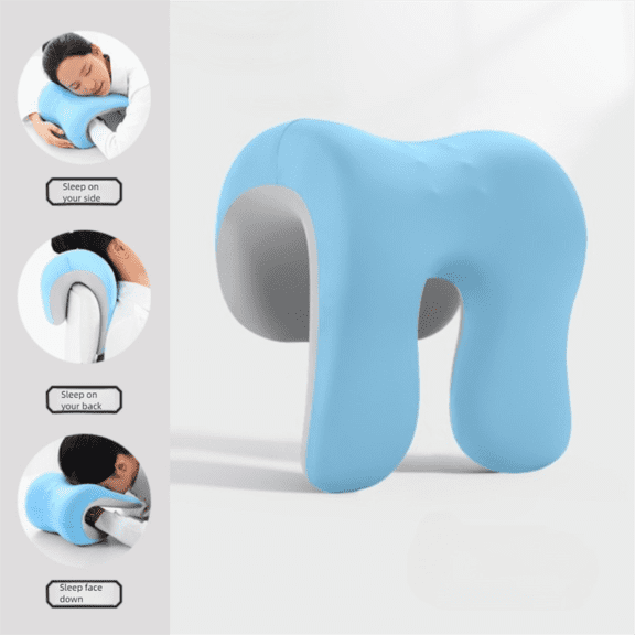 Memory Foam Nap Pillow Orthopedic Support Desk Napping Neck Support Pillow Breathable Ergonomic Design Travel Pillow Office Rest