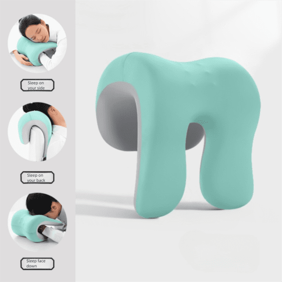 Memory Foam Nap Pillow Orthopedic Support Desk Napping Neck Support Pillow Breathable Ergonomic Design Travel Pillow Office Rest