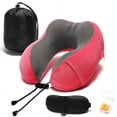 thumbnail image 1 of Memory Foam Neck Pillow with 360-Degree Head Support Lightweight Comfortable Travel Airplane Pillow with Storage Bag for Sleeping, Traveling,Car, Train, Bus and Home Use, 1 of 16