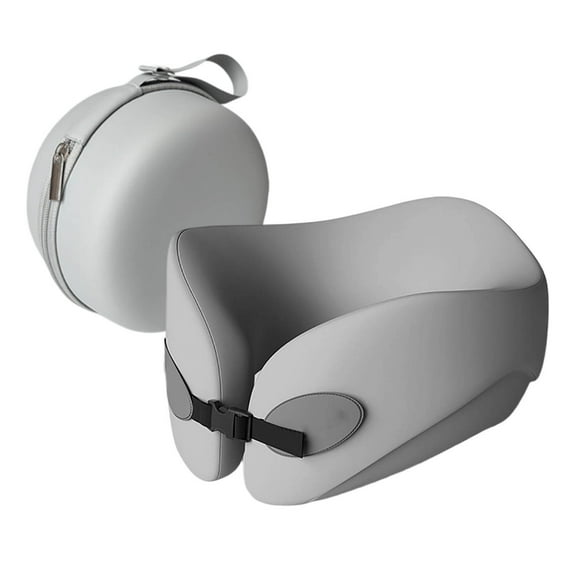 Memory Foam Neck Pillow for Travel - U-Shaped Airplane Pillow with 360 Head Support, Stowable Design for Flights, Commuting, Office & Gaming - Machine Washable Cover