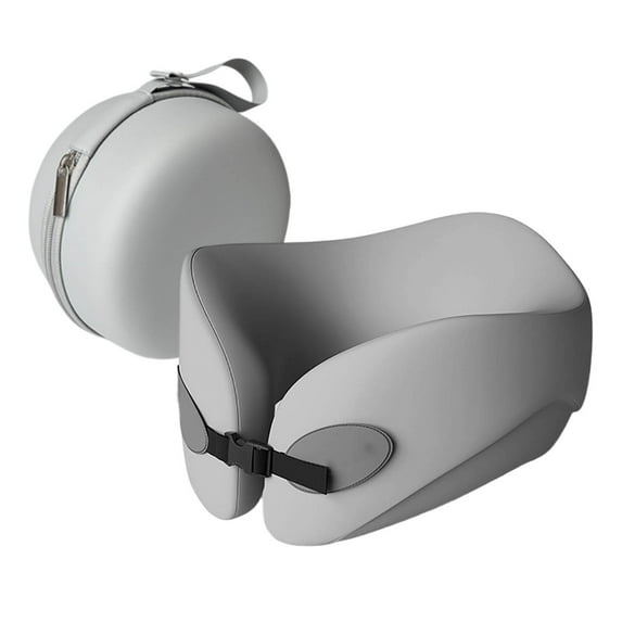 Memory Foam Neck Pillow for Travel - U-Shaped Airplane Pillow with 360 Head Support, Stowable Design for Flights, Commuting, Office & Gaming - Machine Washable Cover