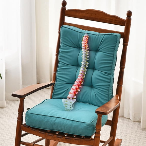 Memory Foam Non Slip Rocking Chair Cushion, FadeShield Water Resistant Thicken Durable Tufted Pads, Set of Seat & Back Cushion with Ties for Indoor/Outdoor Rocker, 2 Piece, Turquoise