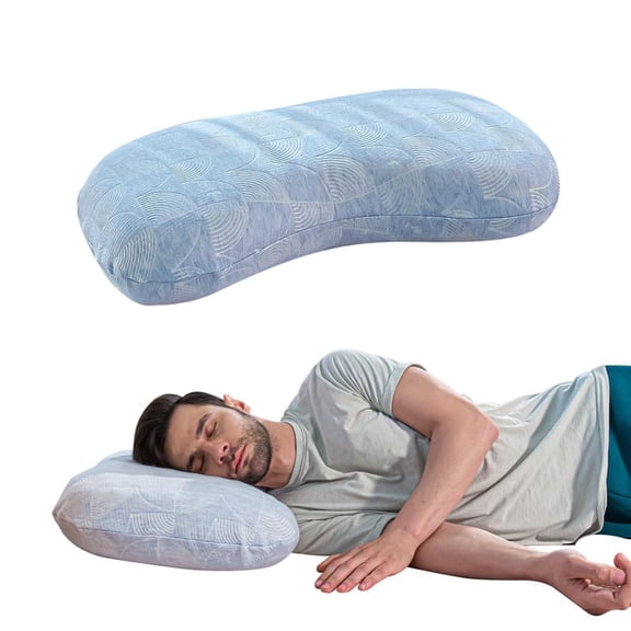 Memory Foam Orthopedic Pillow, Multi Position, Special Side Curve Bed Pillow - 24 L X 17 W X 4.5 H Inch | Pillow For Sleeping & Neck Pain Relief | Washable Zippered Cover, Adjustable Pillow