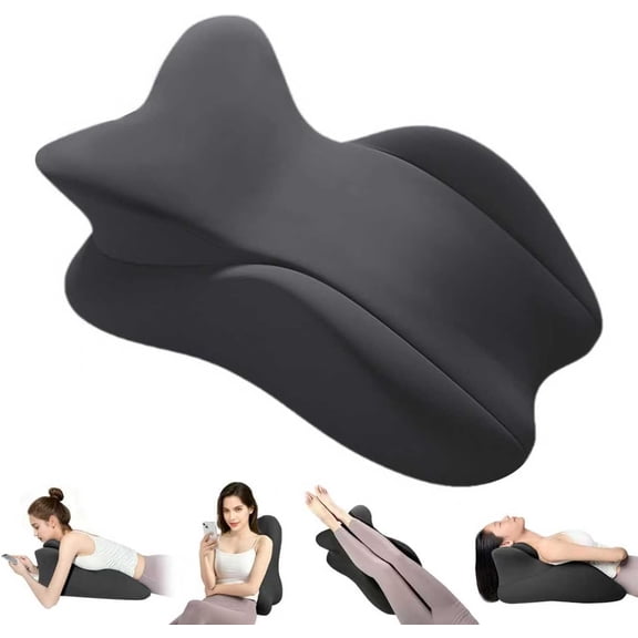 Memory Foam Orthopedic Pillow for Side Sleepers, Back Pain Relief and Reading Support with Removable Cover – Medium Size 23x15x9 Inches