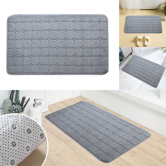Memory Foam Outdoor Indoor Outdoor Bathroom Kitchen Carpet Floor Mat Grid 80X50Cm Gray,Carpet Welcome Decor Day Room Living Doormats Carpet Home Carpets Bathroom Products Memory Foam 80X50Cm