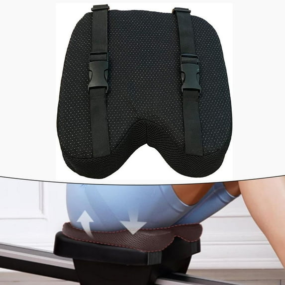 Memory Foam Pad Rowing Machine Seat Cushion for Concept 2 Washable Fitness Exercise Recumbent Stationary Cushion Mat Accessories (Black)