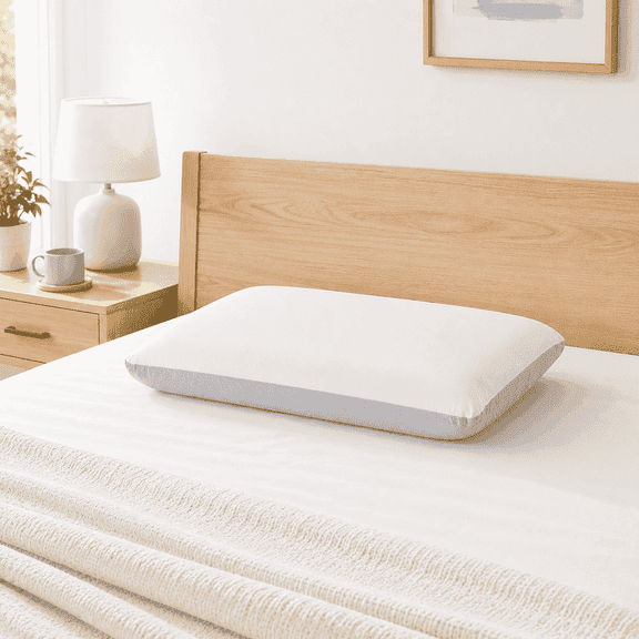 PYROEPLEEA Cooling Memory Foam Pillow Queen Size, Supportive Slow Rebound Bed Pillow with Dual-Sided Cool & Plush Cover, Neck Support Pillow for Side Back Stomach Sleepers